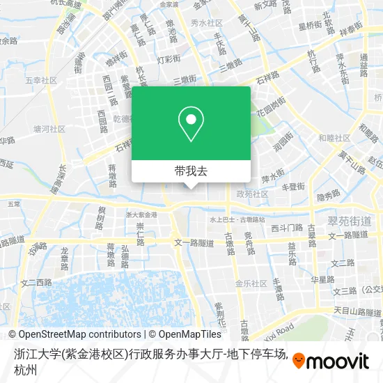浙江大学(紫金港校区)行政服务办事大厅-地下停车场地图