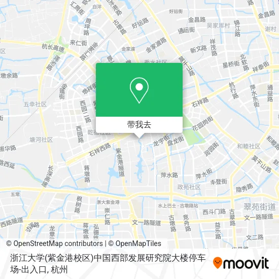 浙江大学(紫金港校区)中国西部发展研究院大楼停车场-出入口地图