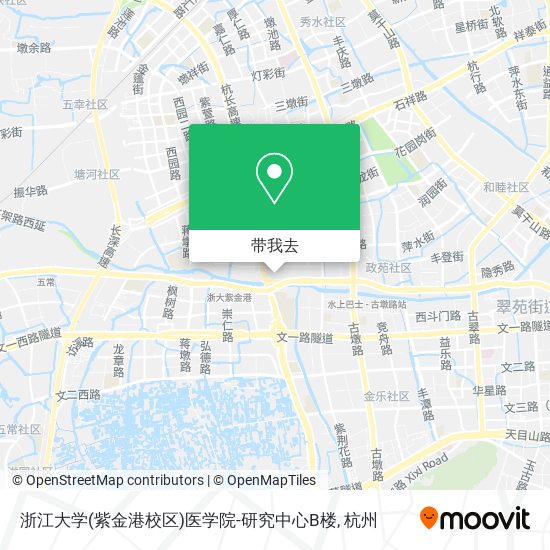浙江大学(紫金港校区)医学院-研究中心B楼地图