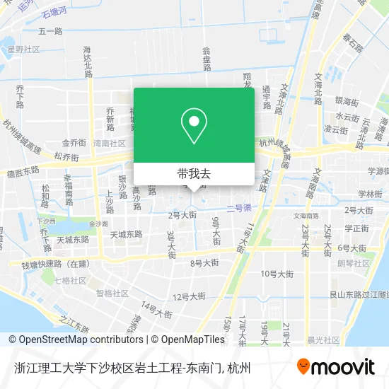 浙江理工大学下沙校区岩土工程-东南门地图
