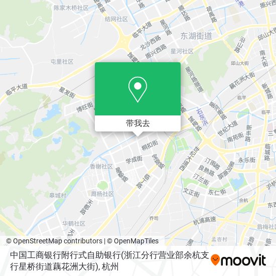 中国工商银行附行式自助银行(浙江分行营业部余杭支行星桥街道藕花洲大街)地图
