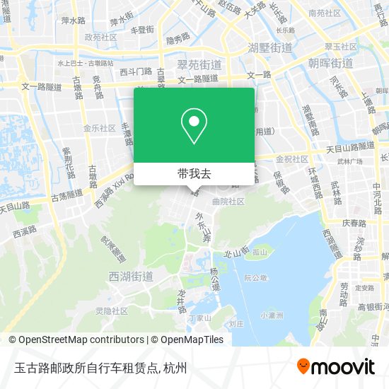 玉古路邮政所自行车租赁点地图