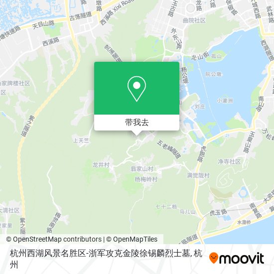 杭州西湖风景名胜区-浙军攻克金陵徐锡麟烈士墓地图