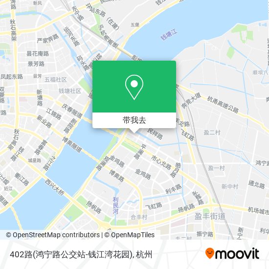 402路(鸿宁路公交站-钱江湾花园)地图