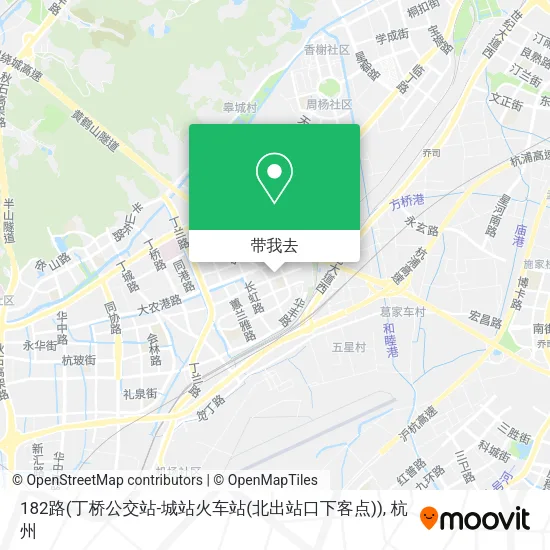 182路(丁桥公交站-城站火车站(北出站口下客点))地图