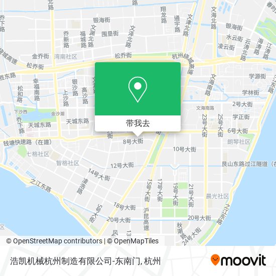 浩凯机械杭州制造有限公司-东南门地图