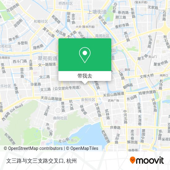 文三路与文三支路交叉口地图