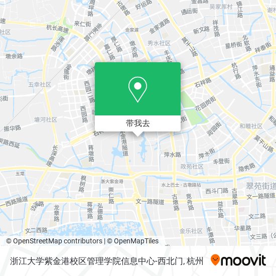浙江大学紫金港校区管理学院信息中心-西北门地图