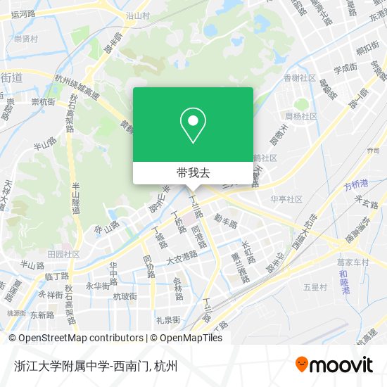 浙江大学附属中学-西南门地图