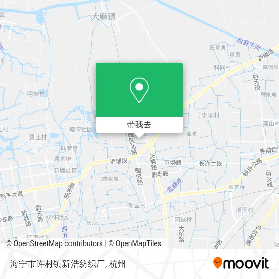 海宁市许村镇新浩纺织厂地图