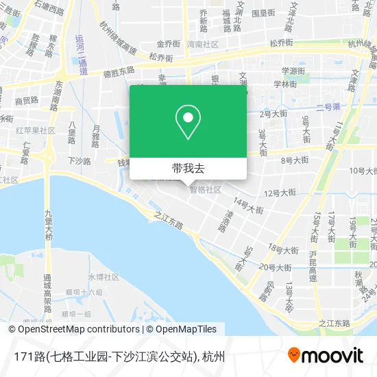 171路(七格工业园-下沙江滨公交站)地图