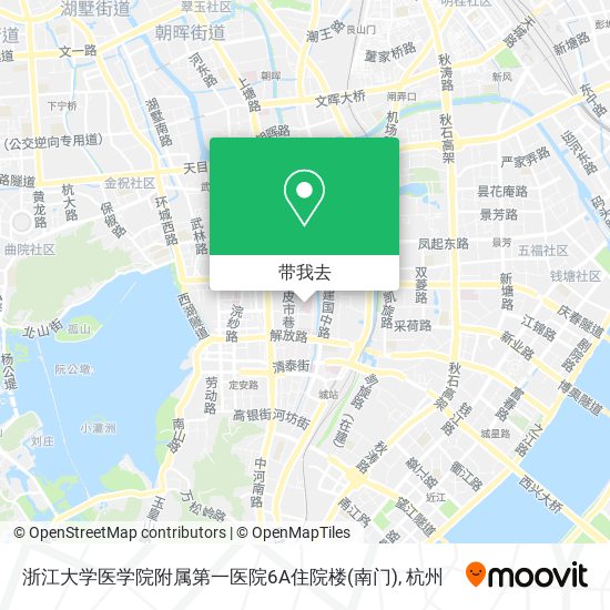 浙江大学医学院附属第一医院6A住院楼(南门)地图