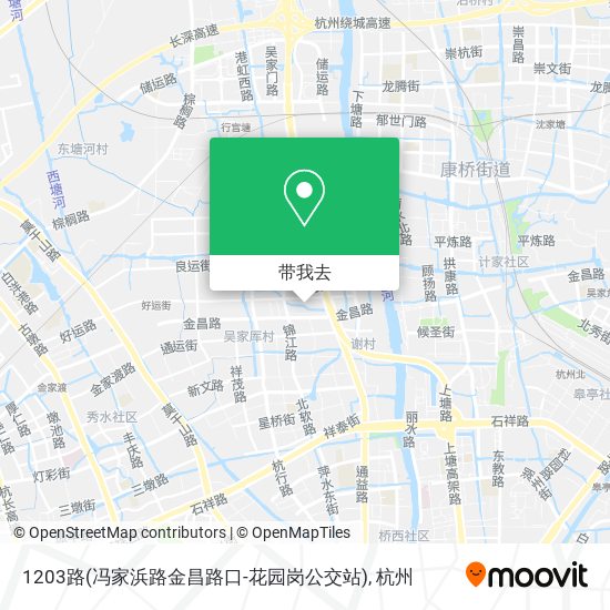 1203路(冯家浜路金昌路口-花园岗公交站)地图