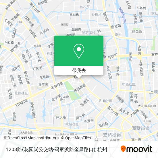 1203路(花园岗公交站-冯家浜路金昌路口)地图