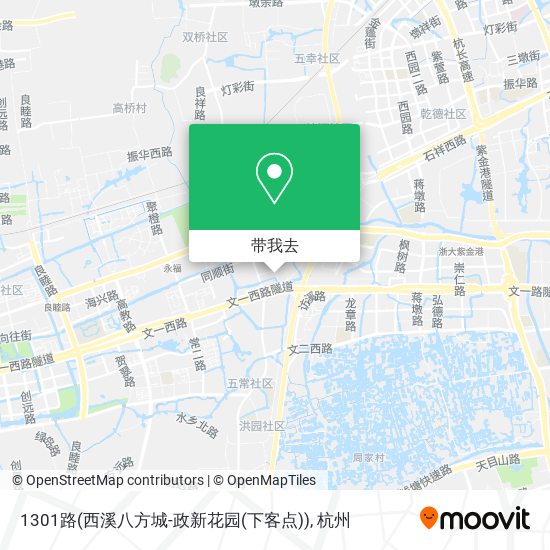 1301路(西溪八方城-政新花园(下客点))地图