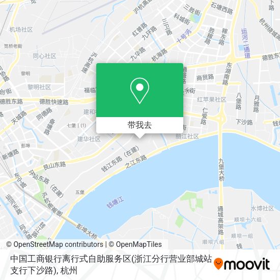 中国工商银行离行式自助服务区(浙江分行营业部城站支行下沙路)地图