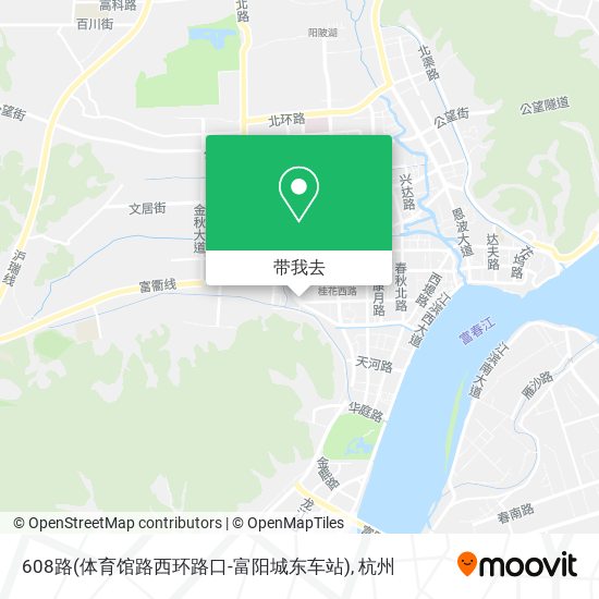 608路(体育馆路西环路口-富阳城东车站)地图
