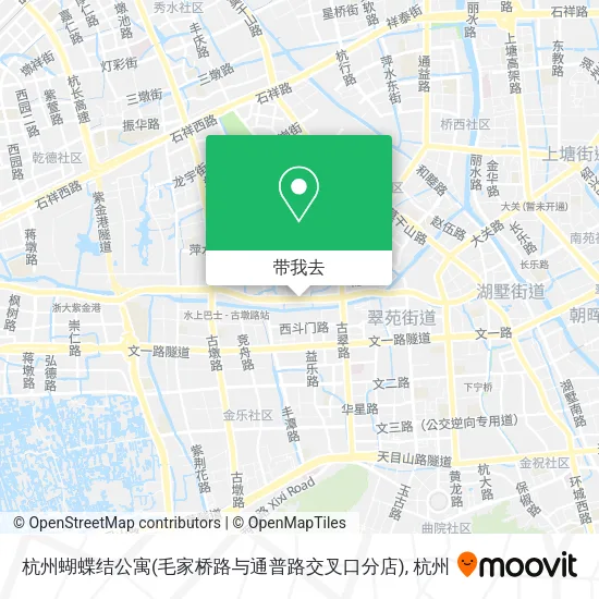杭州蝴蝶结公寓(毛家桥路与通普路交叉口分店)地图
