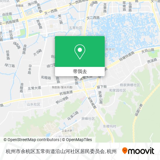 杭州市余杭区五常街道沿山河社区居民委员会地图
