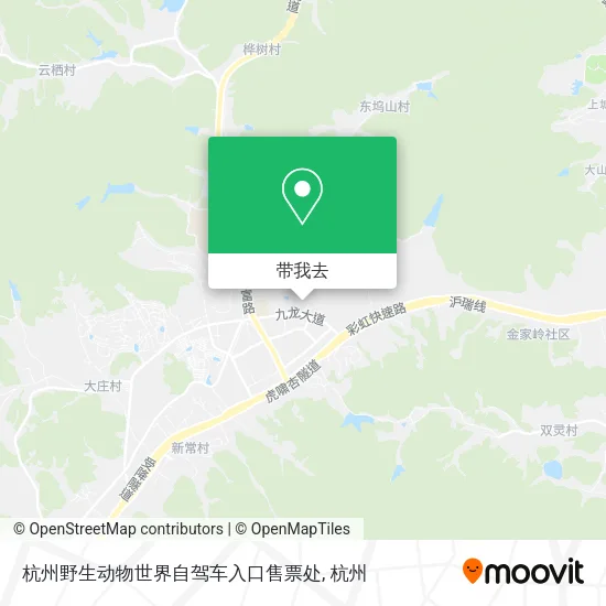 杭州野生动物世界自驾车入口售票处地图