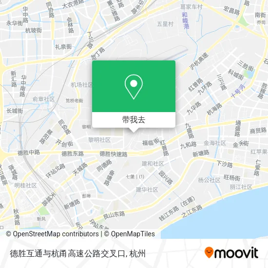 德胜互通与杭甬高速公路交叉口地图