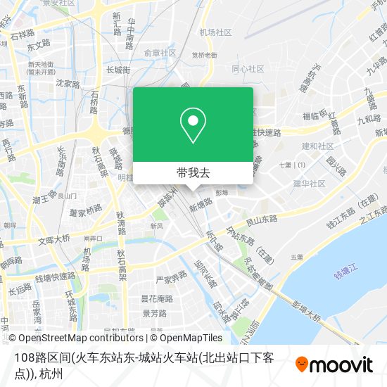 108路区间(火车东站东-城站火车站(北出站口下客点))地图