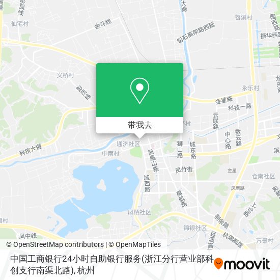 中国工商银行24小时自助银行服务(浙江分行营业部科创支行南渠北路)地图