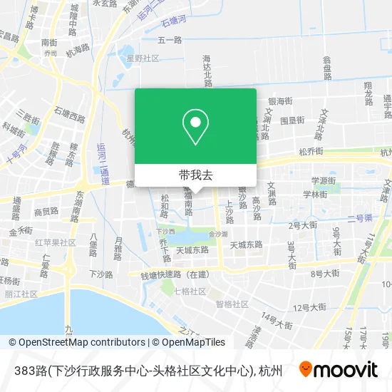 383路(下沙行政服务中心-头格社区文化中心)地图