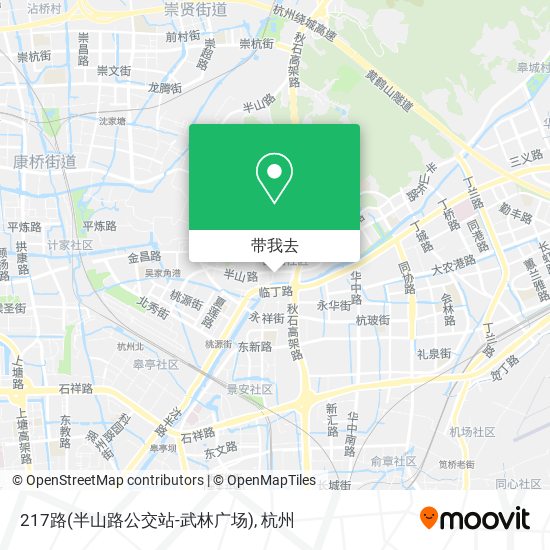217路(半山路公交站-武林广场)地图