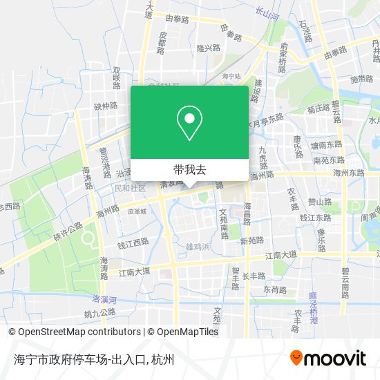 海宁市政府停车场-出入口地图
