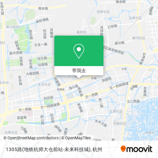 1305路(地铁杭师大仓前站-未来科技城)地图