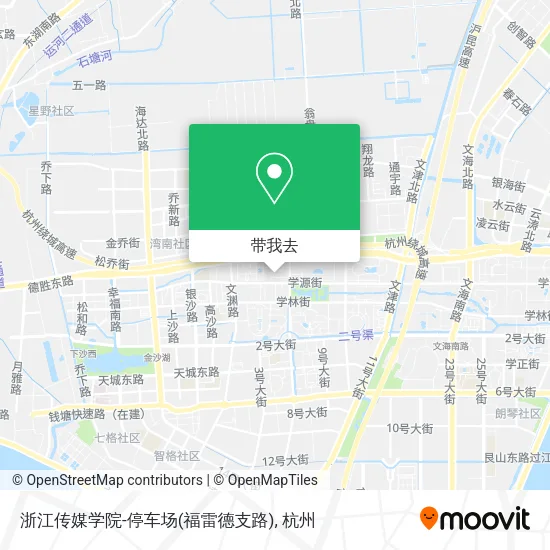 浙江传媒学院-停车场(福雷德支路)地图
