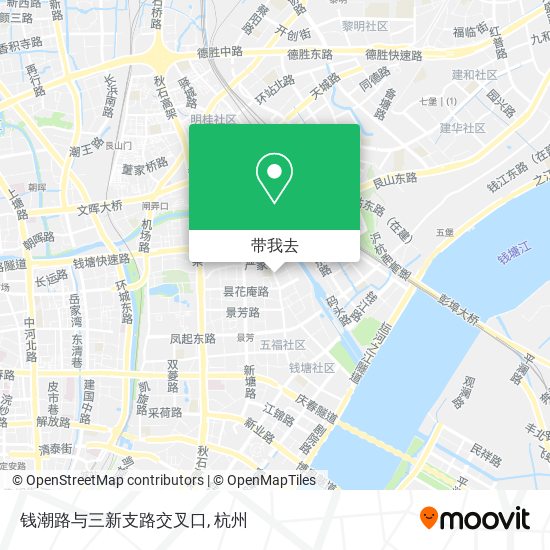 钱潮路与三新支路交叉口地图