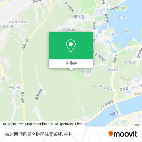 杭州西湖风景名胜区缘意茶楼地图