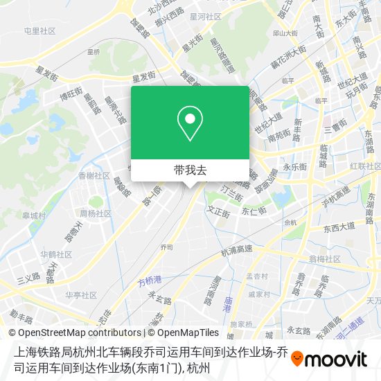 上海铁路局杭州北车辆段乔司运用车间到达作业场-乔司运用车间到达作业场(东南1门)地图