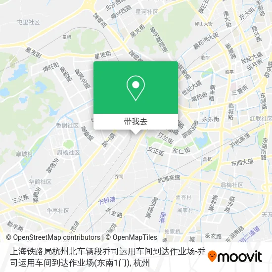 上海铁路局杭州北车辆段乔司运用车间到达作业场-乔司运用车间到达作业场(东南1门)地图