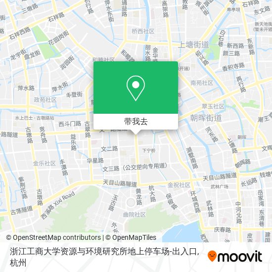 浙江工商大学资源与环境研究所地上停车场-出入口地图