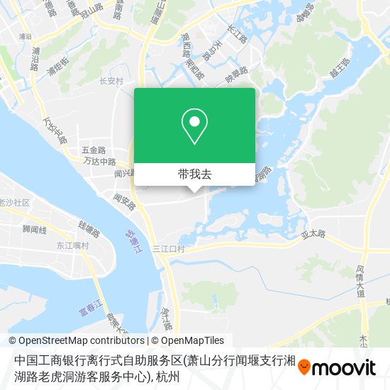 中国工商银行离行式自助服务区(萧山分行闻堰支行湘湖路老虎洞游客服务中心)地图