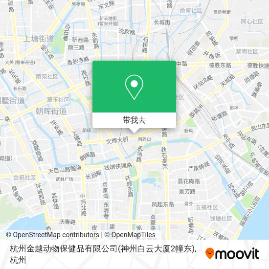 杭州金越动物保健品有限公司(神州白云大厦2幢东)地图