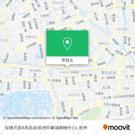 短猪月选X衣品设(杭州印象城购物中心)地图