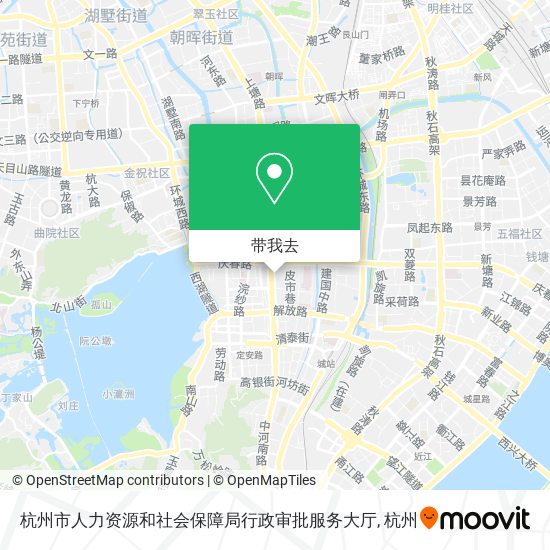 杭州市人力资源和社会保障局行政审批服务大厅地图