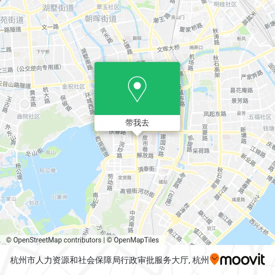 杭州市人力资源和社会保障局行政审批服务大厅地图