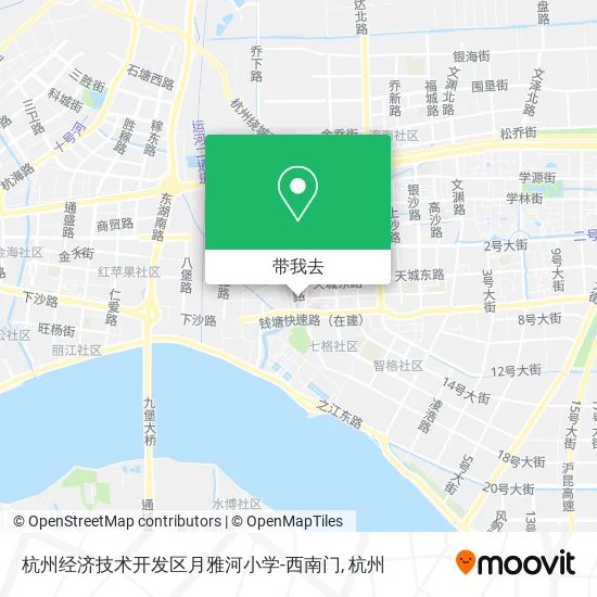 杭州经济技术开发区月雅河小学-西南门地图