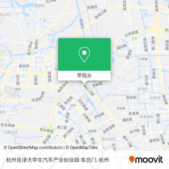 杭州良渚大学生汽车产业创业园-东北门地图