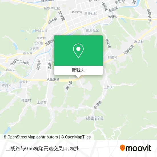 上杨路与G56杭瑞高速交叉口地图