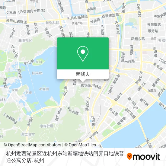 杭州近西湖景区近杭州东站新塘地铁站闸弄口地铁普通公寓分店地图