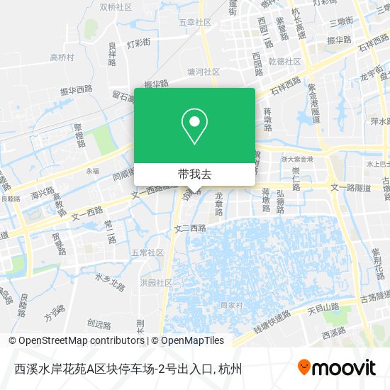西溪水岸花苑A区块停车场-2号出入口地图