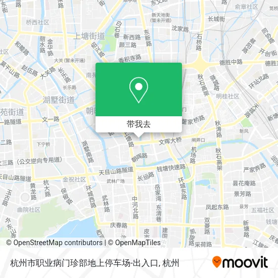 杭州市职业病门珍部地上停车场-出入口地图