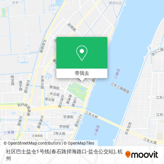 社区巴士盐仓1号线(春石路捍海路口-盐仓公交站)地图