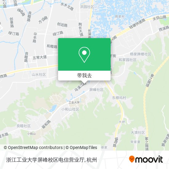 浙江工业大学屏峰校区电信营业厅地图